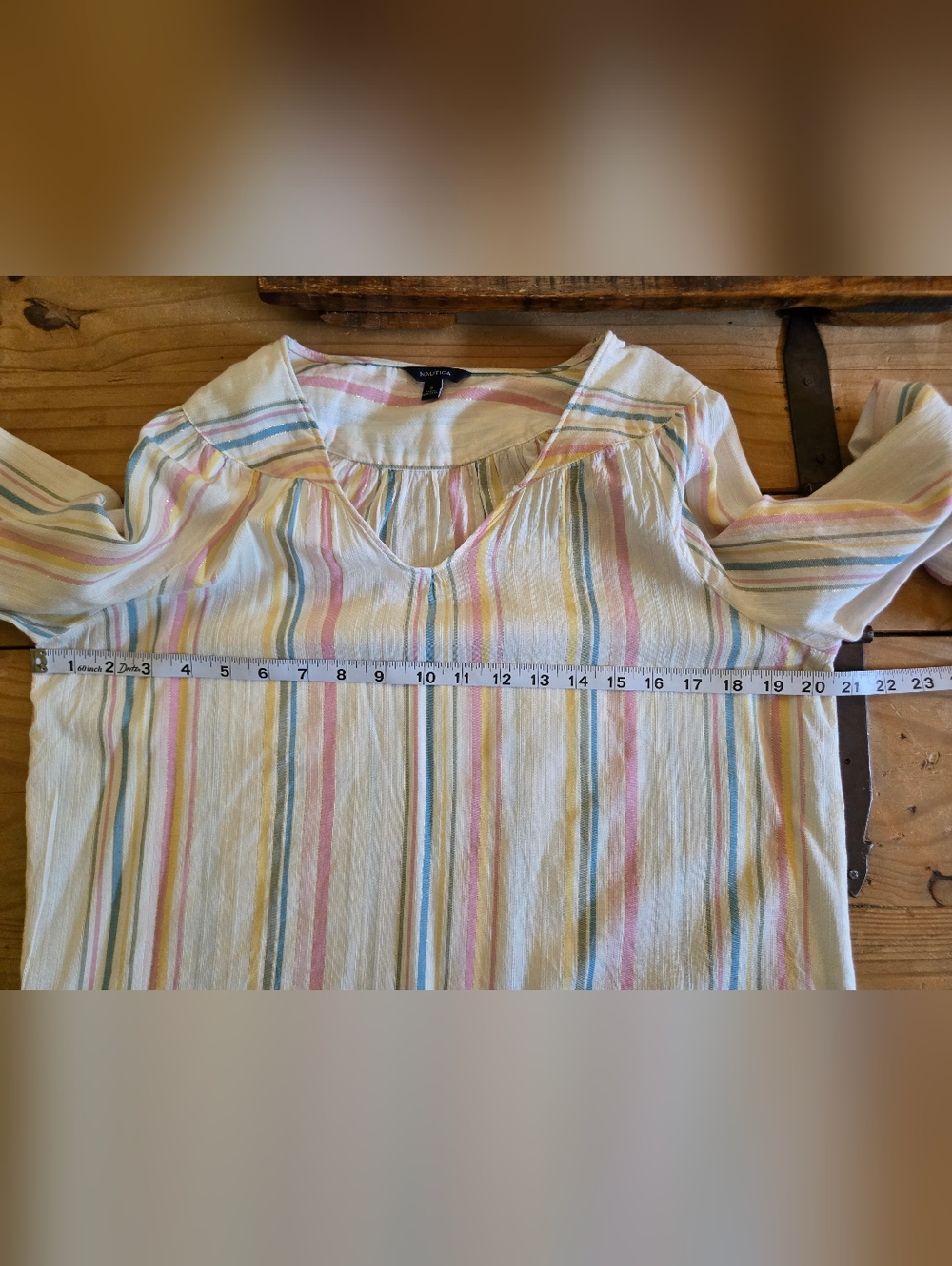 Nautica Women's Multicolor Striped Blouse - Picture 7 of 8